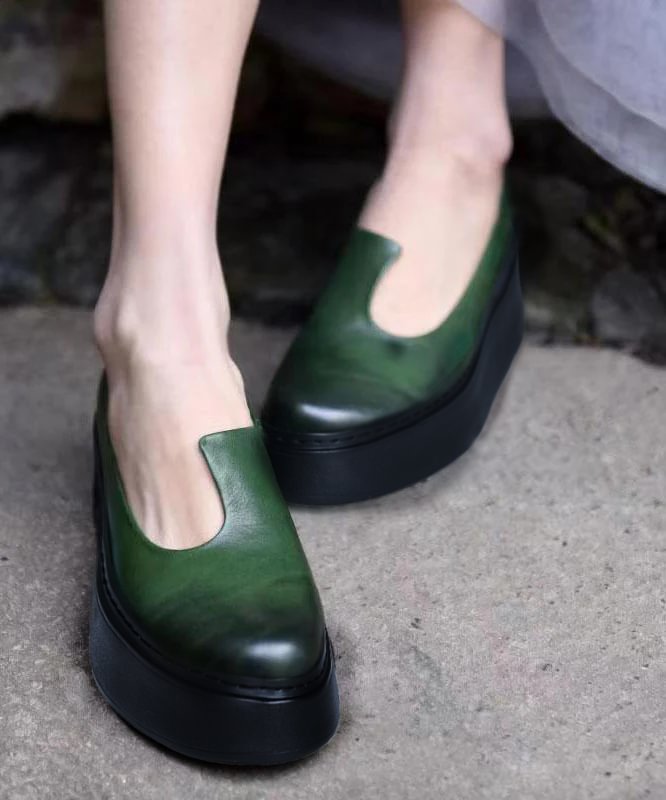 Women Spring Genuine Leather Spliced Low Heel Shoes 2 main image 0