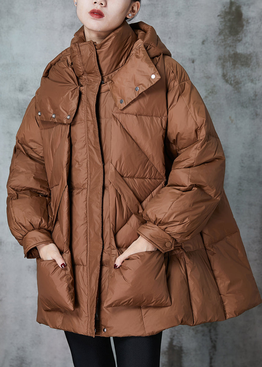Caramel Fine Cotton Filled Hooded Coat main image 1