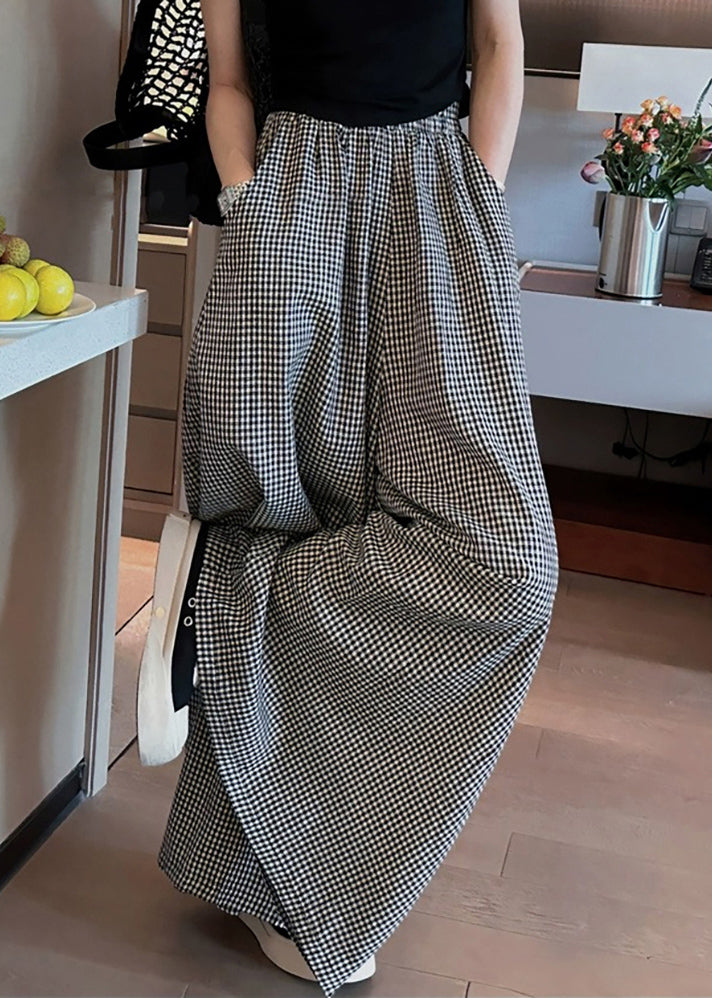 Plaid Elastic Waist Pants main image 0