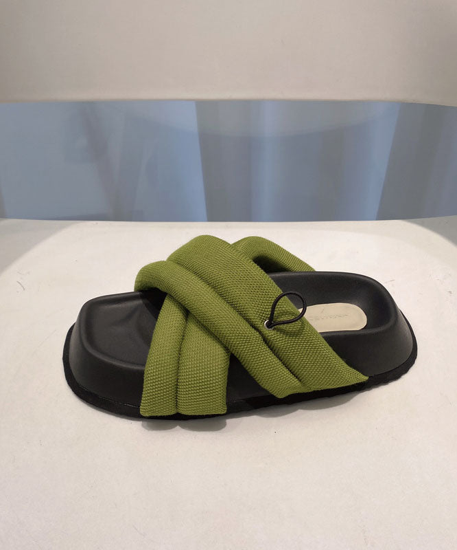Comfy Green Platform Bow Stylish Splicing Slide Sandals main image 1
