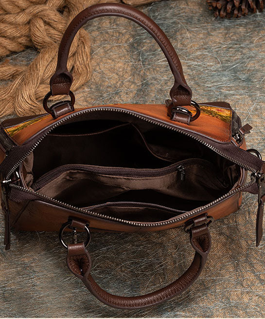 Classy Black Embossed Versatile Calf Leather Tote Handbag