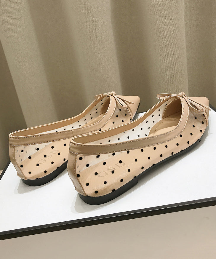 Splicing Satin Flats Bow Comfortable Boutique Blue main image 1