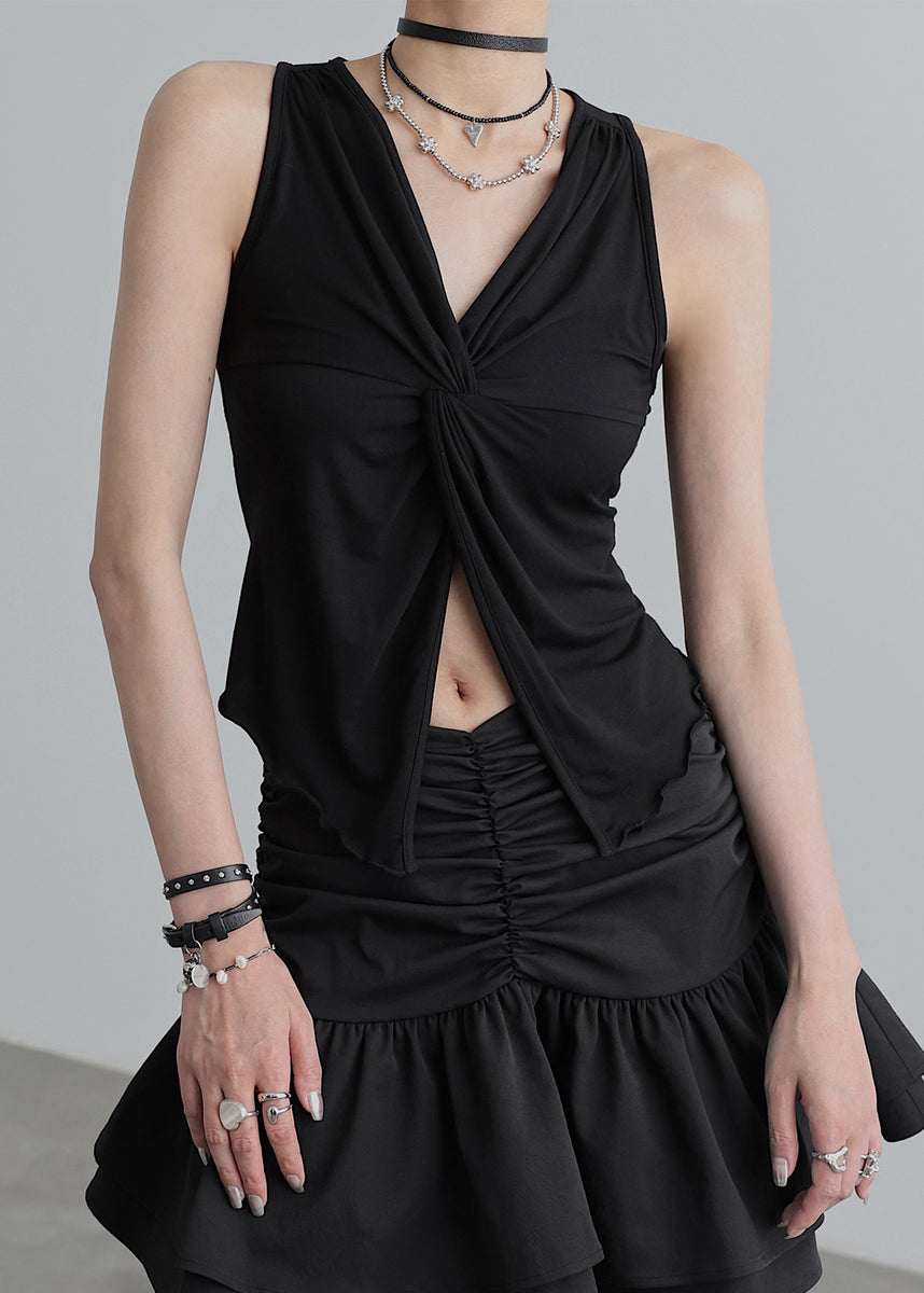 'The Mix' Black Patchwork Top main image 0