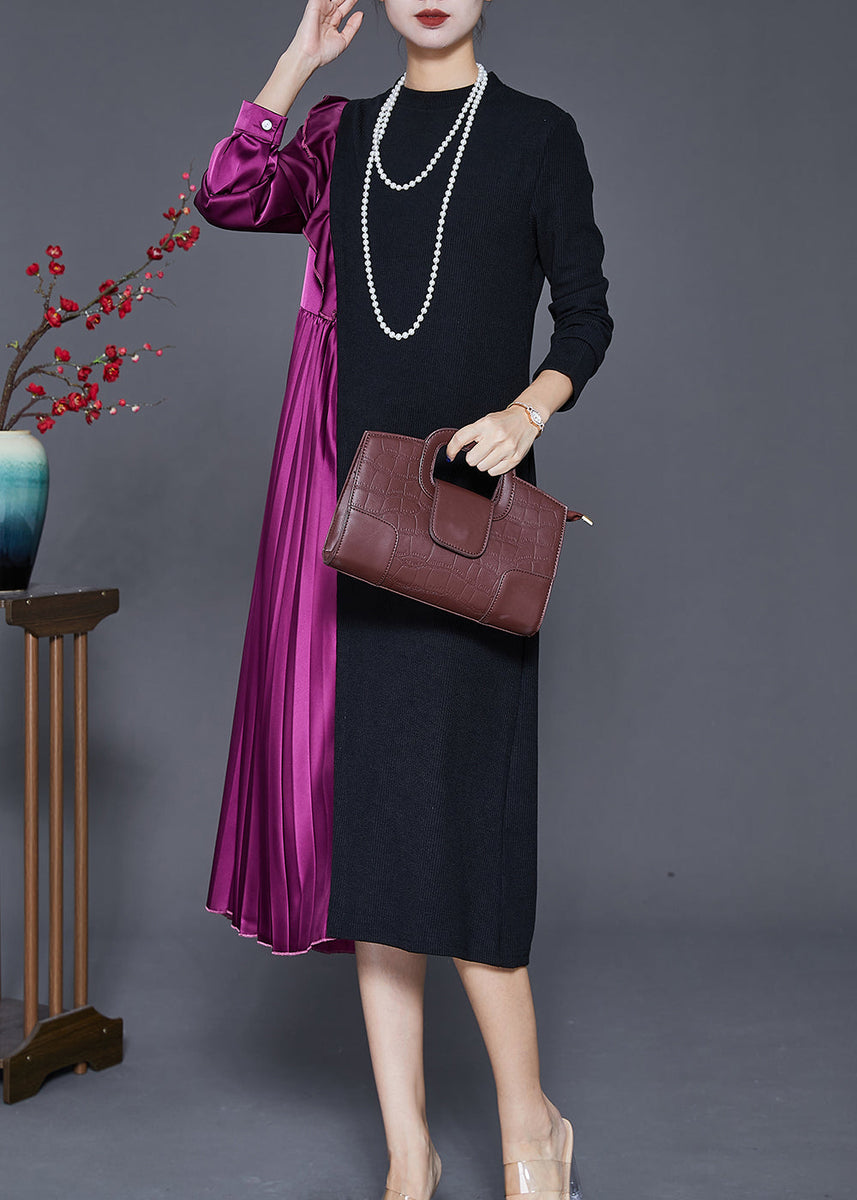 French Colorblock Asymmetrical Design Cold Shoulder Vestidos Dresses Summer