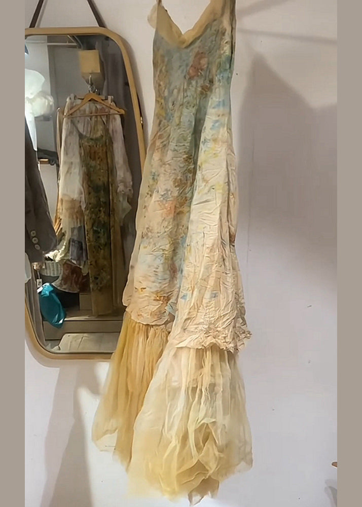 Tulle Bottom Spaghetti Dress - SV7754A