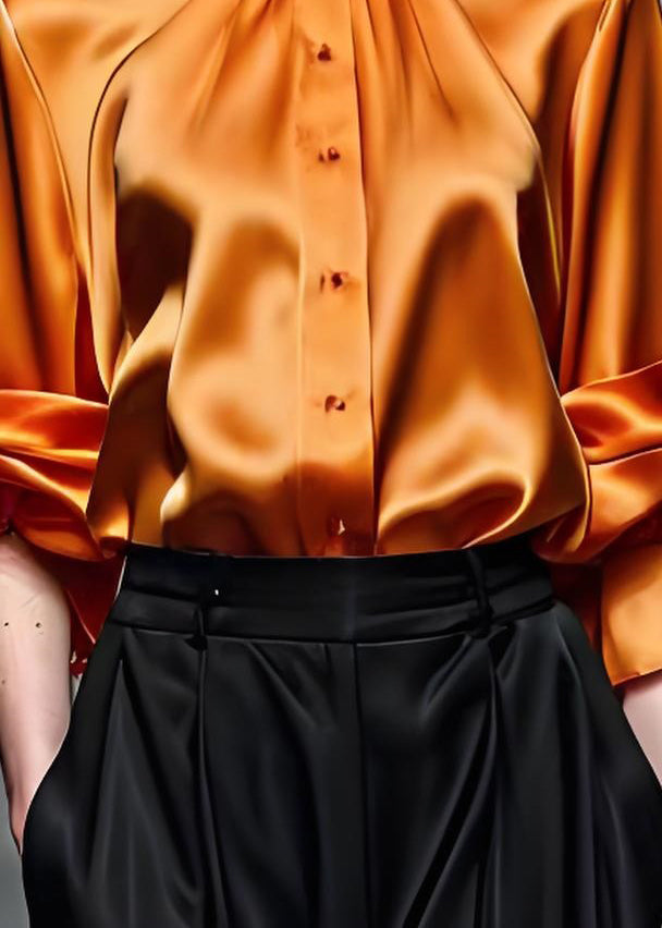 Caramel Italian Cotton Patchwork Shirt With Embroidered Lace Details For Autumn Wear main image 0