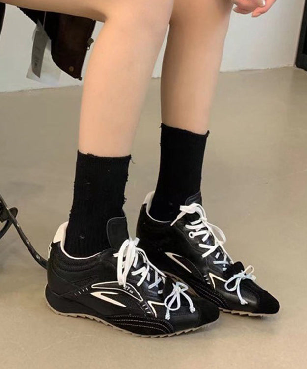 Elegant Black Faux Leather Splicing Boots Pointed Toe TE006 main image 1