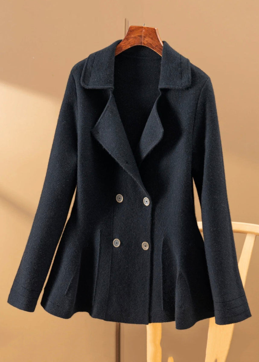 New Caramel Peter Pan Collar Patchwork Coats Fall