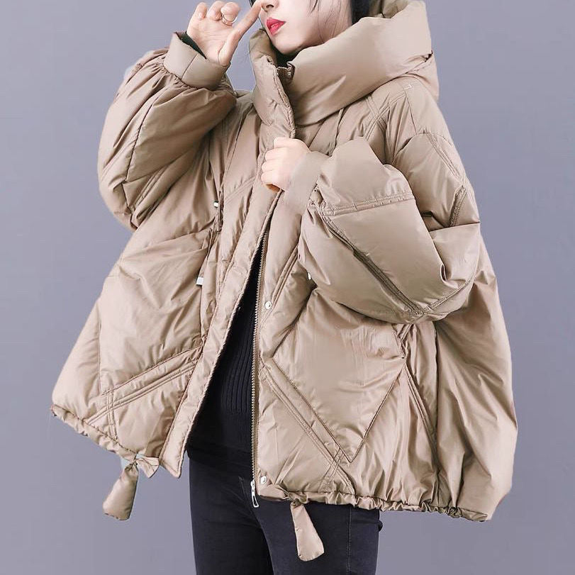 Hot Black hooded Pockets Warm Winter Duck Down coat main image 1