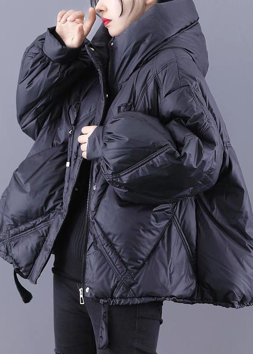 Boho Orange Loose Thick zippered Winter Duck Down Jacket In main image 0