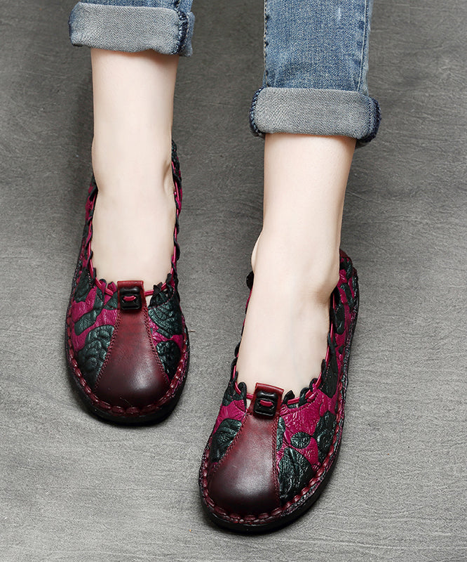 2025 Chocolate Splicing Embossed Flat Feet Shoes For Women