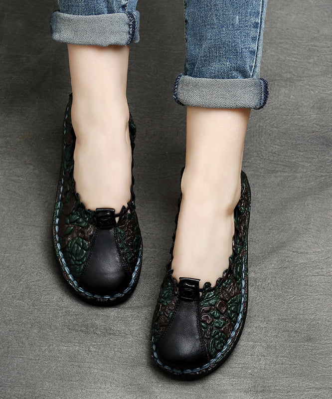 2025 Chocolate Splicing Embossed Flat Feet Shoes For Women