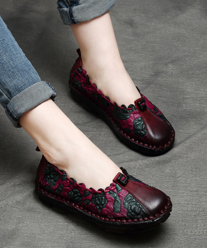 2025 Chocolate Splicing Embossed Flat Feet Shoes For Women