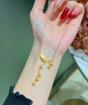 2025 Gold Sterling Silver Overgild Lily Of The Valley Tassel Pendant Necklace
