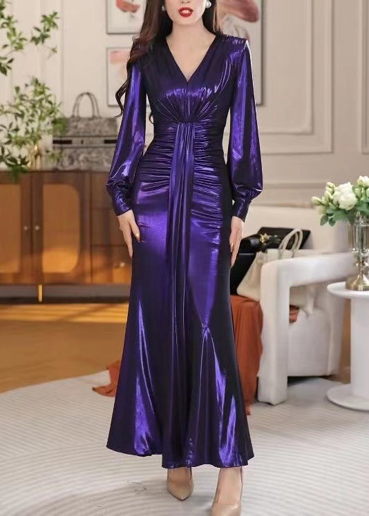 2025 New Sexy V-neck Slim Fit Wrap Hip Dress Long Sleeves