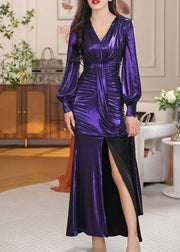 2025 New Sexy V-neck Slim Fit Wrap Hip Dress Long Sleeves