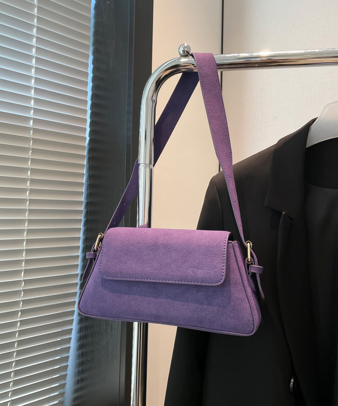 2025 New Autumn And Winter Stylish Purple Suede Hobo Bag
