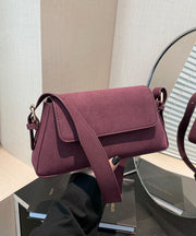 2025 New Autumn And Winter Stylish Purple Suede Hobo Bag