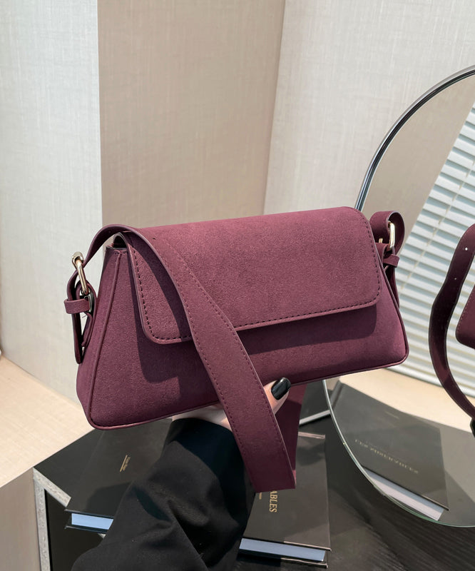 2025 New Autumn And Winter Stylish Purple Suede Hobo Bag