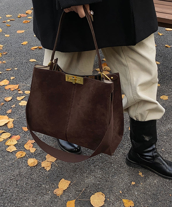 2025 New Autumn Winter Coffee Large Capacity Suede Shoulder Bag