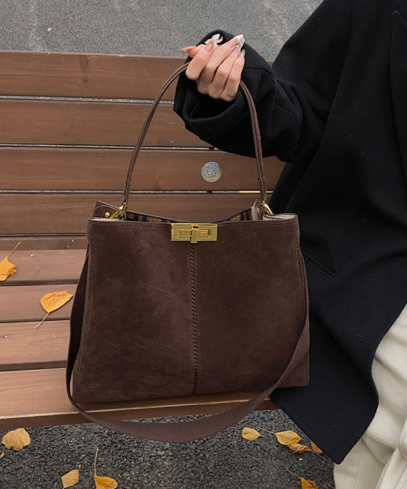 2025 New Autumn Winter Coffee Large Capacity Suede Shoulder Bag