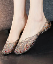 2025 New Black Hollow Out Flat Sandals