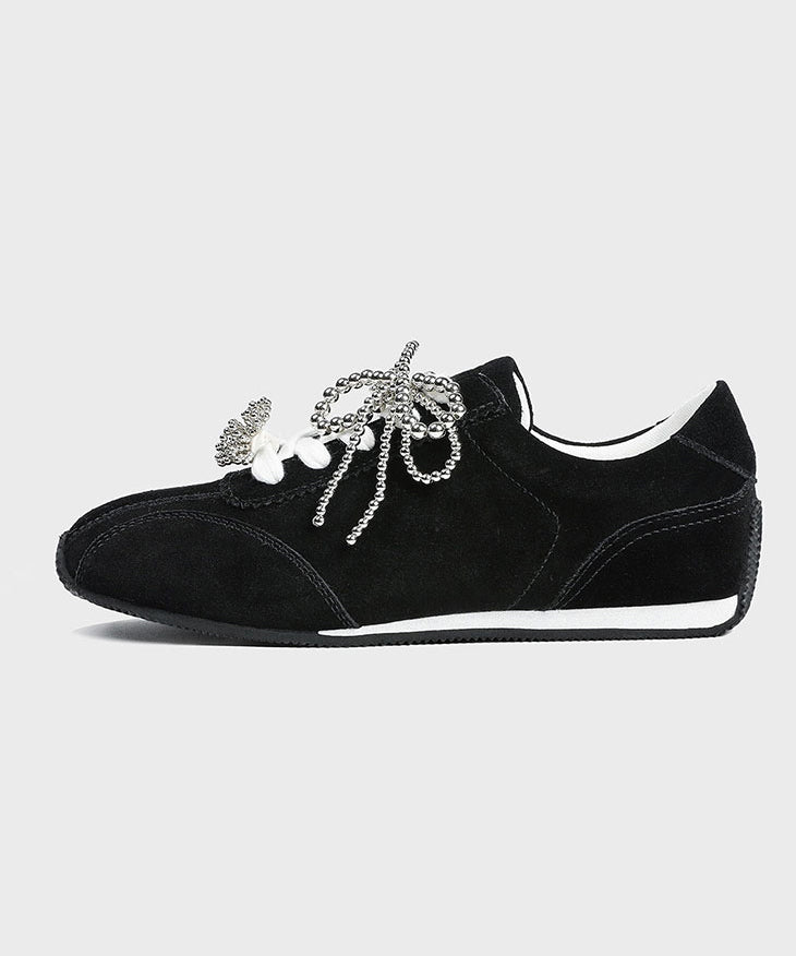 2025 New Black Lace Up Sports Leisure Shoes