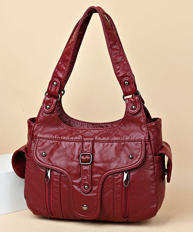 2025 New Black Large Capacity Calf Leather Shoulder Bag