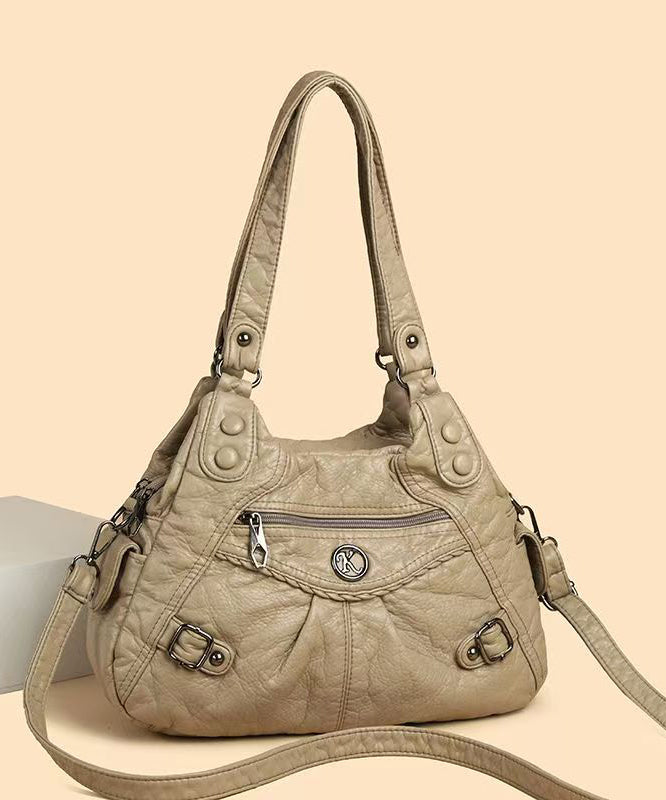 2025 New Black Large Capacity Faux Leather Shoulder Bag
