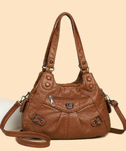 2025 New Black Large Capacity Faux Leather Shoulder Bag