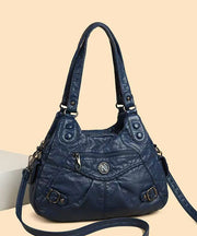 2025 New Black Large Capacity Faux Leather Shoulder Bag