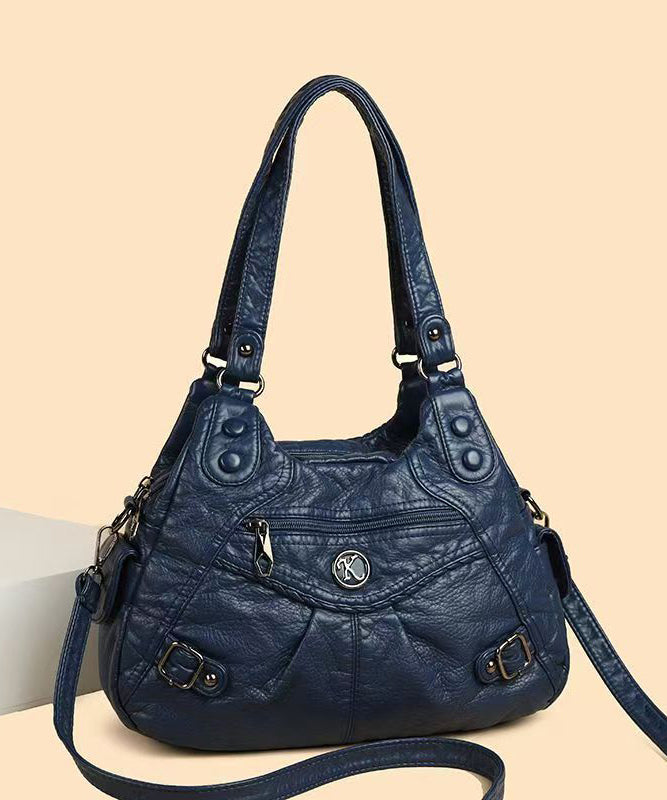 2025 New Black Large Capacity Faux Leather Shoulder Bag