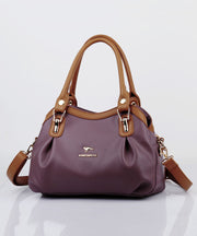 2025 New Black Red Solid Durable Versatile Calf Leather Tote Bag