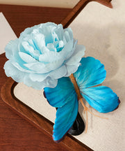 2025 New Blue Alloy Butterfly Peony Hairpin