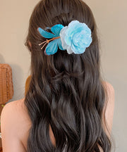 2025 New Blue Alloy Butterfly Peony Hairpin