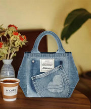 2025 New Blue Large Capacity Versatile Denim Tote Bag
