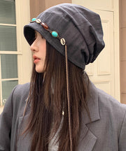 2025 New Boho Grey Tassel Cotton Boonie Hat