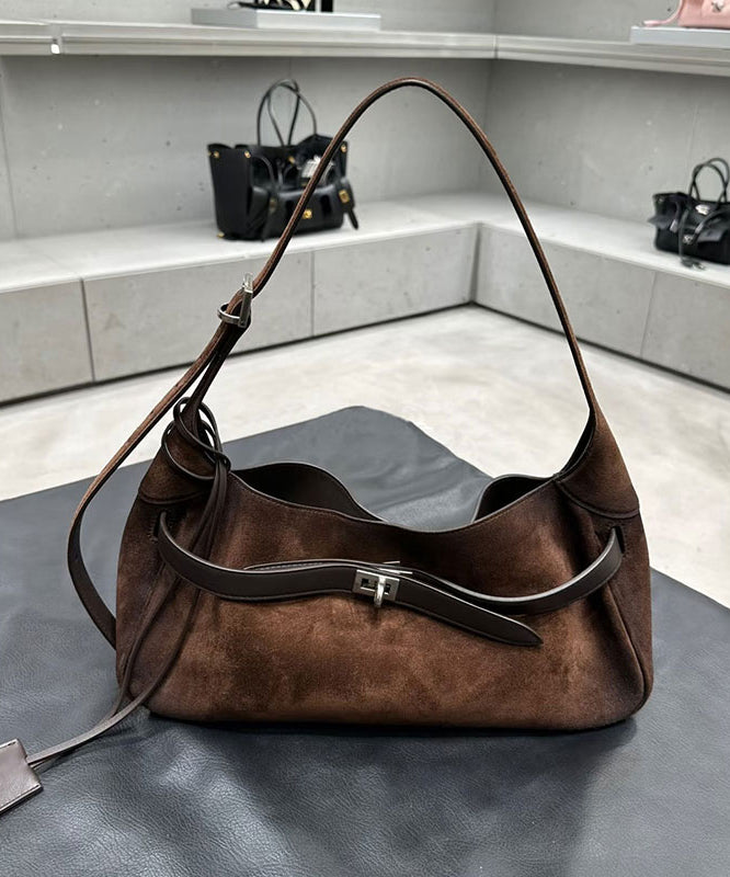 2025 New Coffee Durable Suede Shoulder Bag