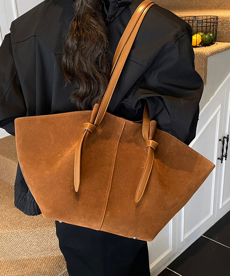 2025 New Coffee Suede Large Capacity Shoulder Bag