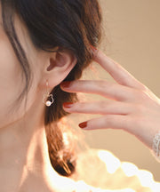 2025 New Gold Alloy Pearl Little Cat Drop Earrings