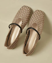 2025 New Gold Flat Bottomed Mesh Sandals