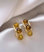 2025 New Gold Sterling Silver Overgild Pearl Hoop Earrings
