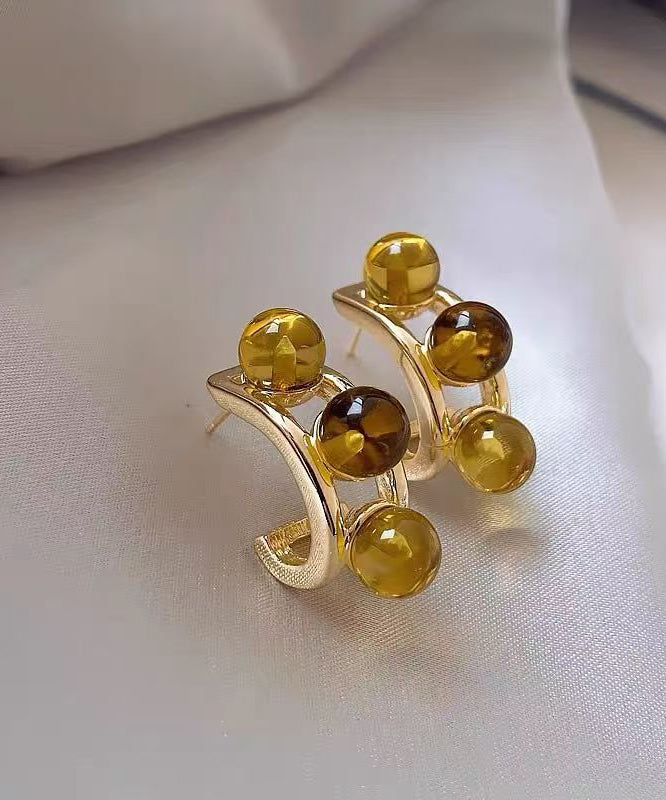 2025 New Gold Sterling Silver Overgild Pearl Hoop Earrings