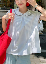 2025 New Japanese Cute Striped Short Sleeved Shirt