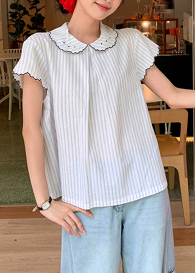 2025 New Japanese Cute Striped Short Sleeved Shirt