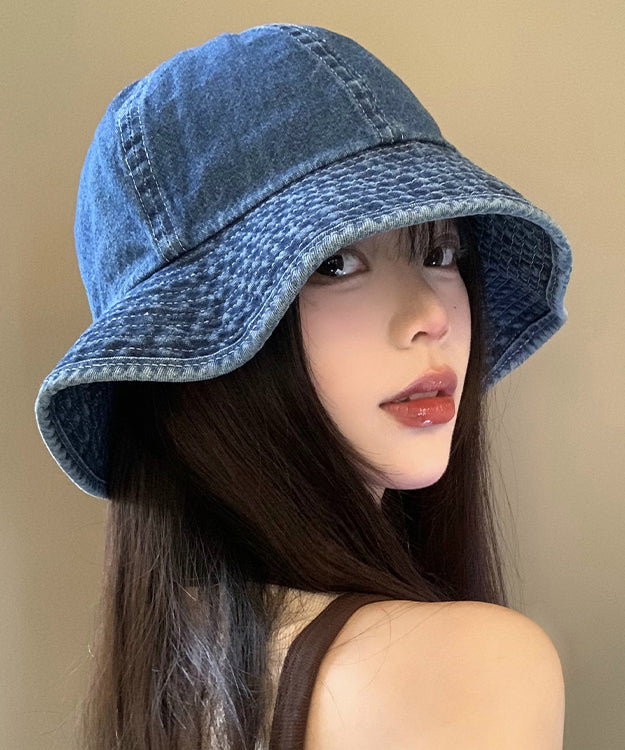 2025 New Japanese Style Blue Denim Bucket Hat