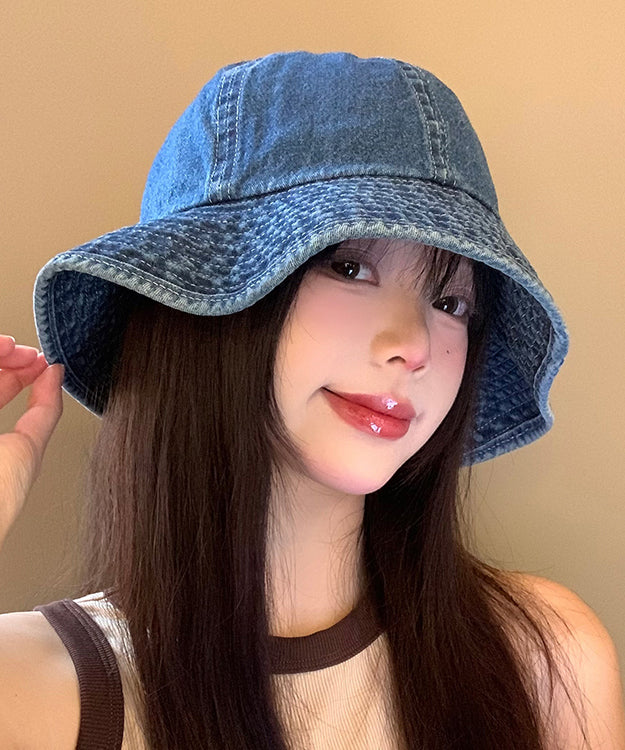 2025 New Japanese Style Blue Denim Bucket Hat