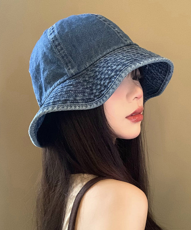 2025 New Japanese Style Blue Denim Bucket Hat