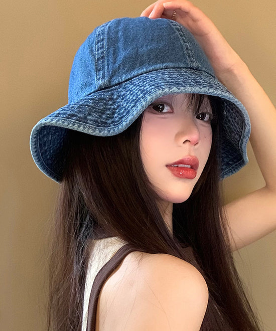 2025 New Japanese Style Blue Denim Bucket Hat