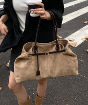 2025 New Khaki Large Capacity Suede Shoulder Handbag